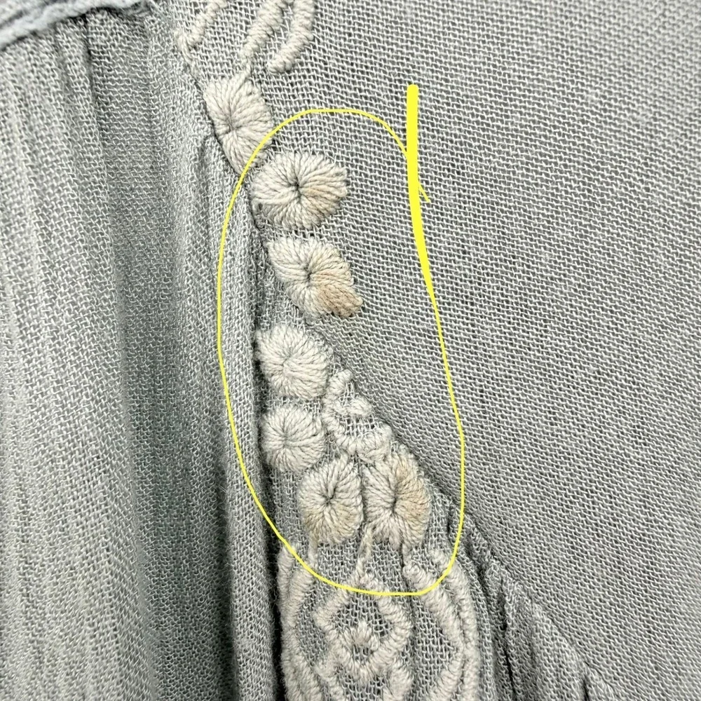 Free People Embroidered Lace Crochet Tiered Tunic Size XS Boho Peasant Oversized